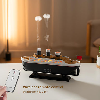 Titanic ship humidifer with Remote Aromatherapy Diffuser Steamship Humidifier 7 Light 2 Mist Mode Air Humidifiers for Bedroom, Essential Oil Diffuser