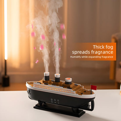 Titanic ship humidifer with Remote Aromatherapy Diffuser Steamship Humidifier 7 Light 2 Mist Mode Air Humidifiers for Bedroom, Essential Oil Diffuser