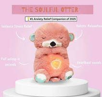 Breathing Teddy Bear - Portable Plush Baby Sleeping Toy with Music, Lights, Sounds & Heartbeat Effect