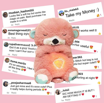 Breathing Teddy Bear - Portable Plush Baby Sleeping Toy with Music, Lights, Sounds & Heartbeat Effect