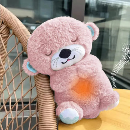 Breathing Teddy Bear - Portable Plush Baby Sleeping Toy with Music, Lights, Sounds & Heartbeat Effect