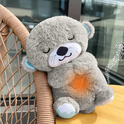 Breathing Teddy Bear - Portable Plush Baby Sleeping Toy with Music, Lights, Sounds & Heartbeat Effect