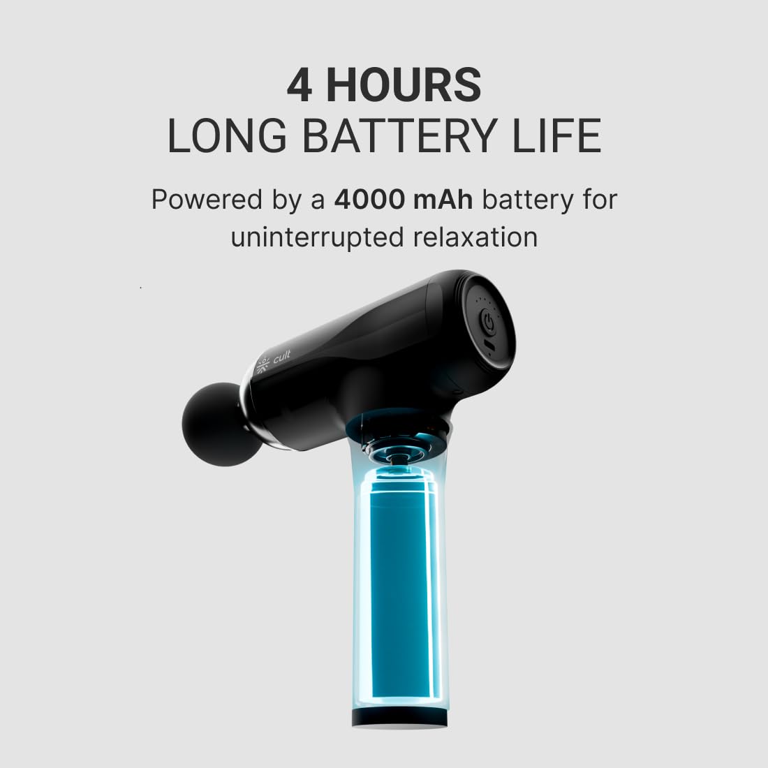 Aram Neo Gun massager Silicone Head, 4000mAh Battery, Pain Relief, Deep Tissue Full Body Gun Massager