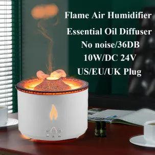Ultrasonic Essential Oil Humidifier Volcano Aromatherapy Machine Spray Jellyfish Air Flame Humidifier Diffuser