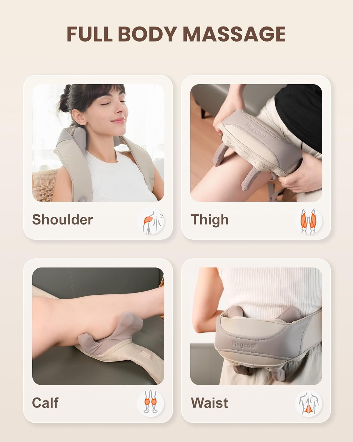 Aram 4D Deep Massage for Neck and Shoulder with Heat, Shiatsu Kneading