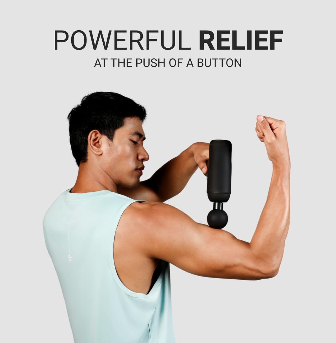 Aram Neo Gun massager Silicone Head, 4000mAh Battery, Pain Relief, Deep Tissue Full Body Gun Massager