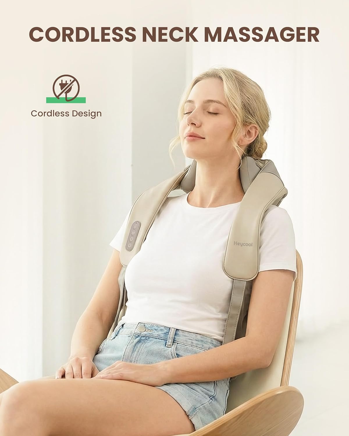 Aram 4D Deep Massage for Neck and Shoulder with Heat, Shiatsu Kneading