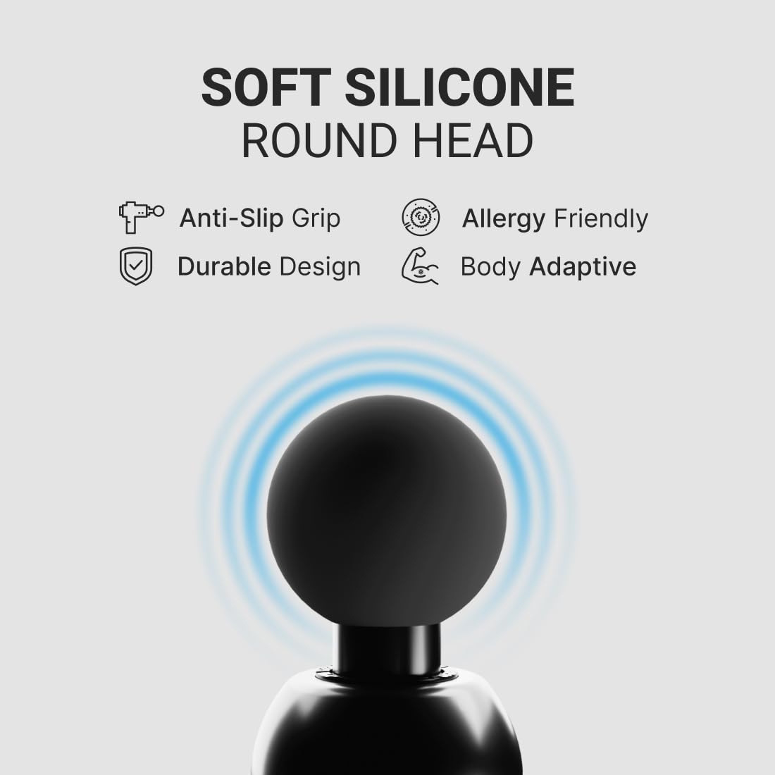 Aram Neo Gun massager Silicone Head, 4000mAh Battery, Pain Relief, Deep Tissue Full Body Gun Massager