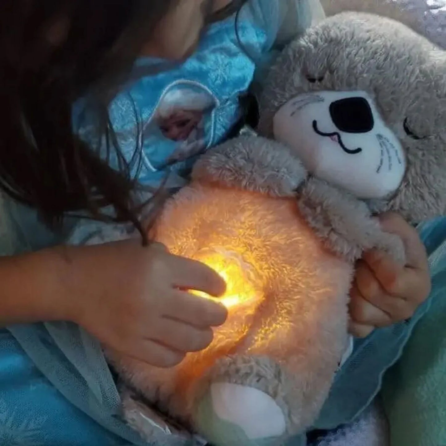 Breathing Teddy Bear - Portable Plush Baby Sleeping Toy with Music, Lights, Sounds & Heartbeat Effect