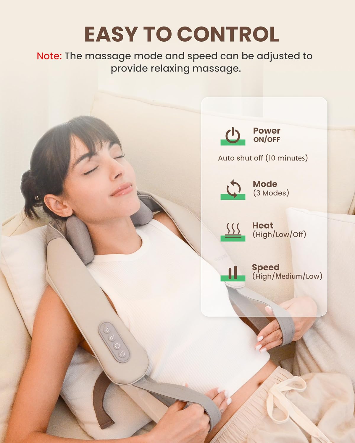Aram 4D Deep Massage for Neck and Shoulder with Heat, Shiatsu Kneading